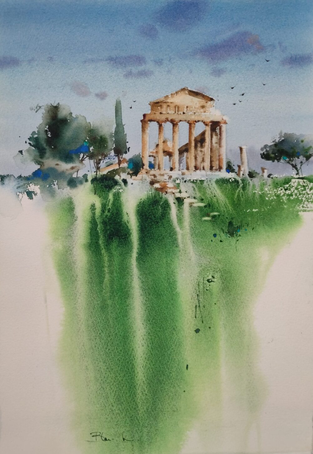 Acuarela: Paestum I