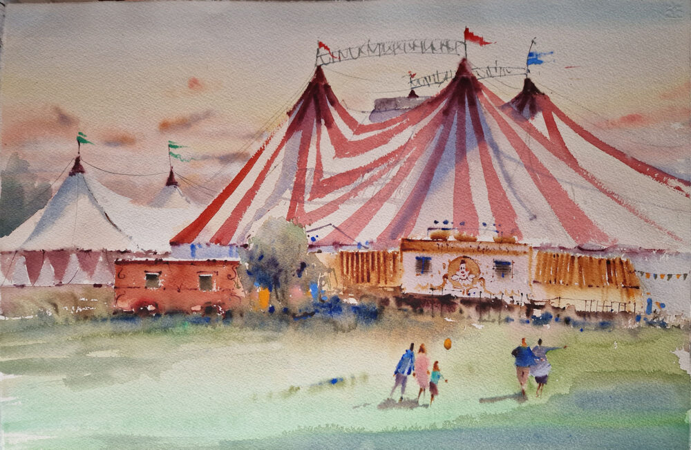Acuarela: Llega el circo