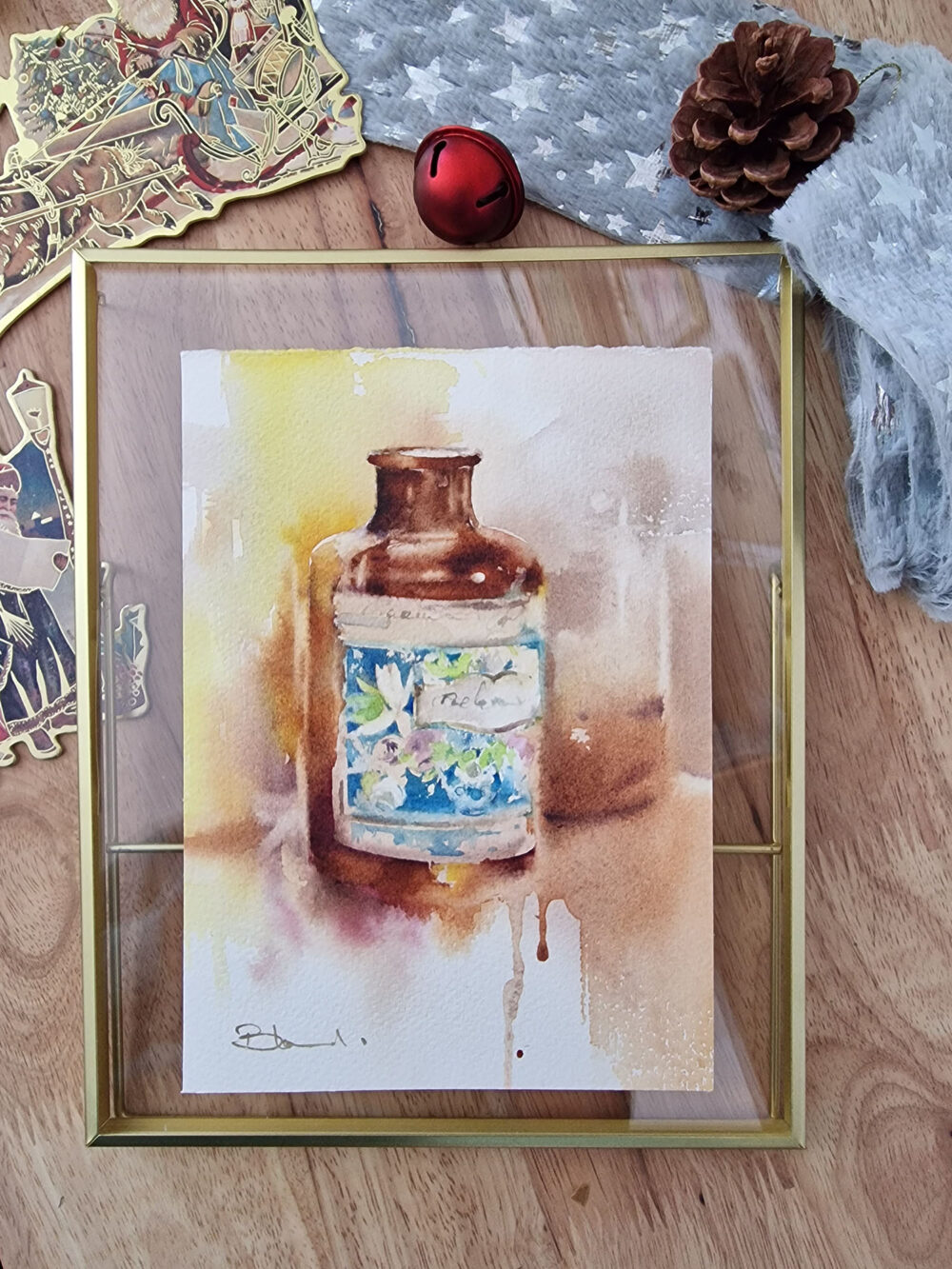 Acuarela: Tarro perfume