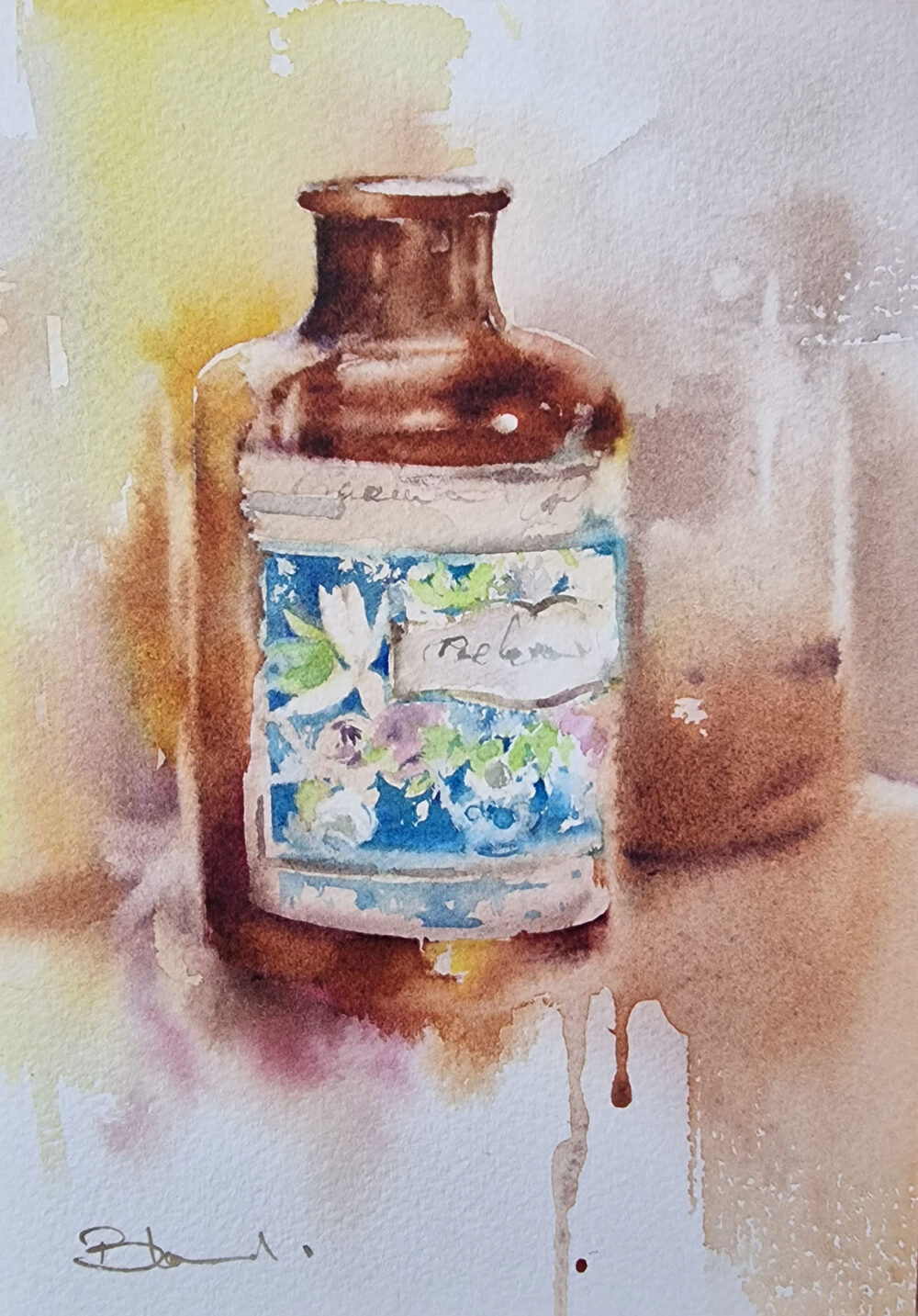Acuarela: Tarro perfume - Imagen 2