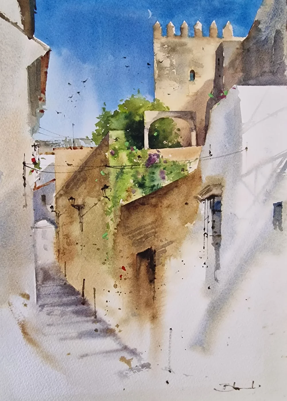 Acuarela: Paseando por Arcos