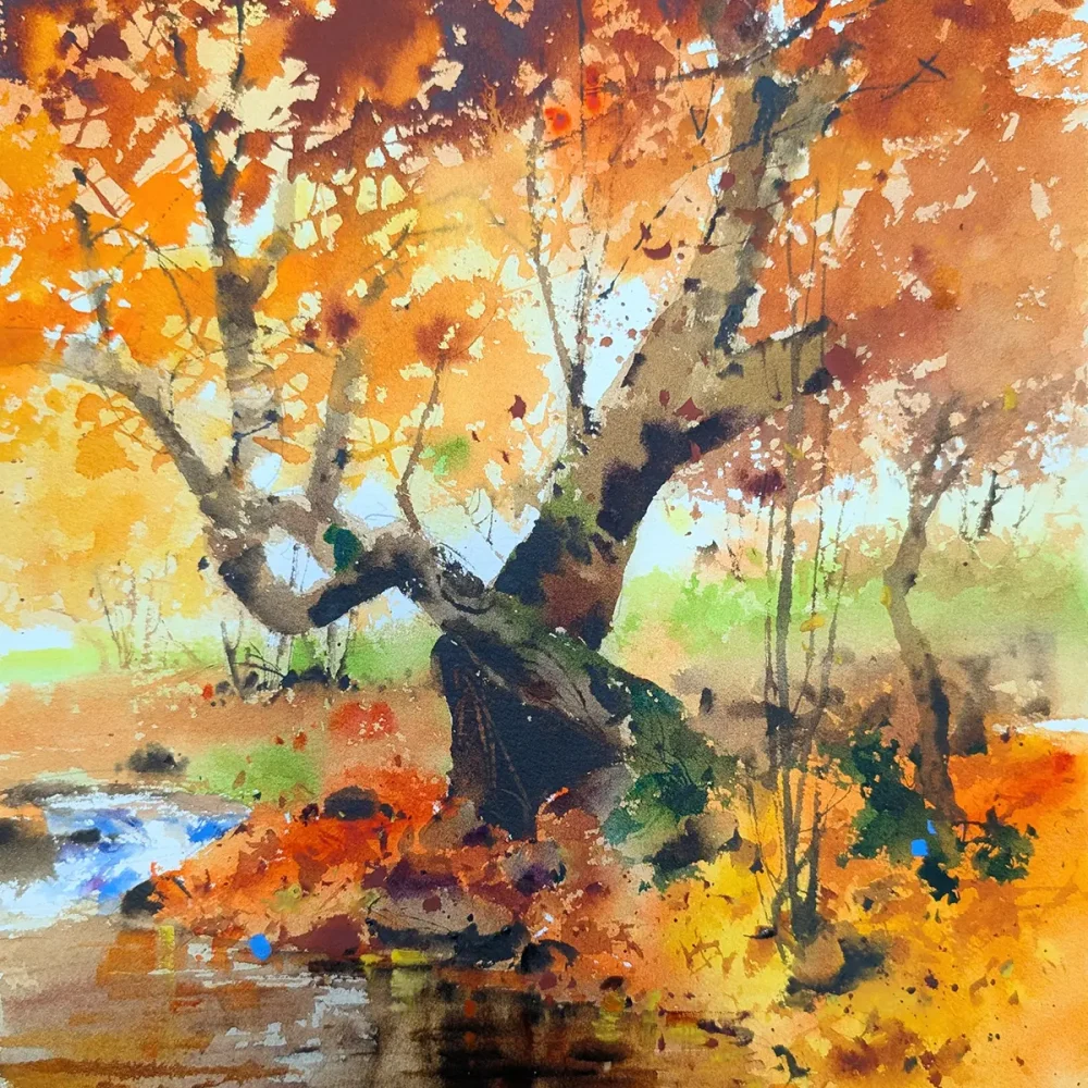 acuarela-reflejos-otono
